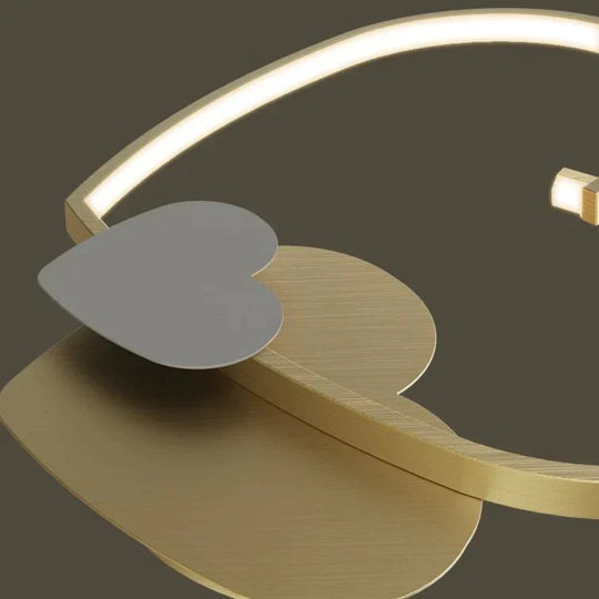 Sophie’s Modern Simple Copper Heart - Shaped Led Room Ceiling Lamp