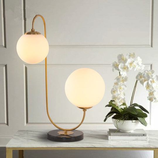 Sulafat - Gold S/C Shaped/Bend Bedside Table Light Metal 1/2 - Head Designer Night Lamp In With