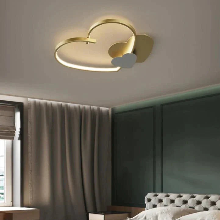 Sophie’s Modern Simple Copper Heart - Shaped Led Room Ceiling Lamp