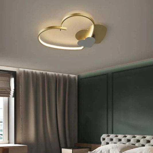 Sophie’s Modern Simple Copper Heart - Shaped Led Room Ceiling Lamp