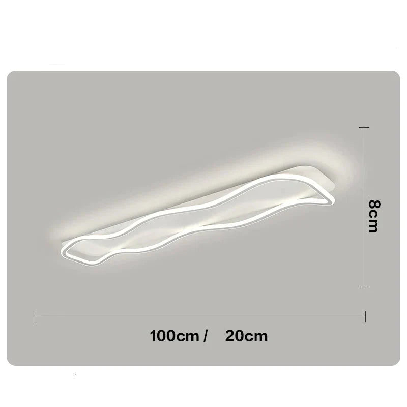 Corridor Lights Long Cloakroom Modern Simple Balcony Entrance Hall Wave Ceiling White / L 100Cm