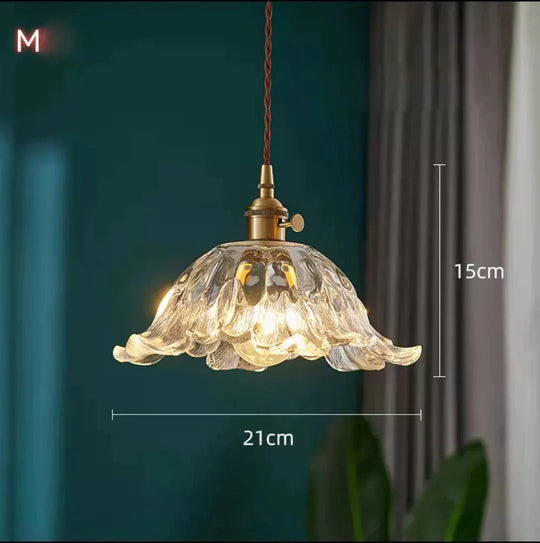 Brass Glass Bell Bedside Chandelier Nordic Simple Restaurant Bar Porch Balcony Lamp M Pendant
