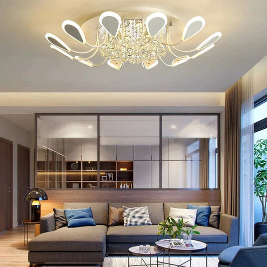 Luxury Creative Led Crystal Pendant Lights Black Dining Room Lamp Dimmable Home Lighting For Living