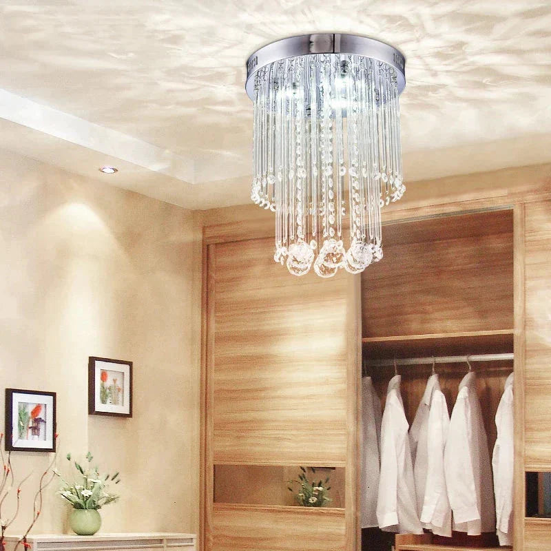 Modern Crystal Led Pendant Light Fixture For Indoor Lamp Lamparas De Techo Surface Mounting Bedroom