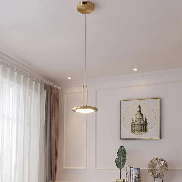Pendant Light Ufo Disk Bedroom Copper Lamp Dining Room Hanging Ceiling Lamps Kitchen Modern Gold