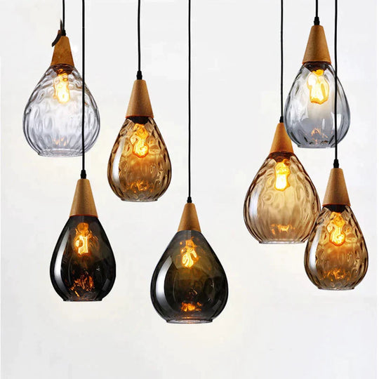 Modern Creative Europe Glass Pendant Light Led E27 With 3 Colors For Bedroom/Restaurant/Living