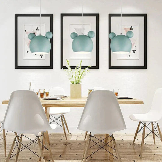 Pendant Lights Nordic Macaron Wrought Iron Personality Cute Lighting Cartoon Corridor Bedroom
