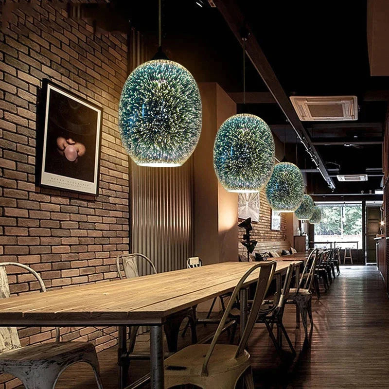 Shiny 3D Led Pendant Lights Lustre Pendente For Bar Living Room Kitchen Modern Glass Industrial