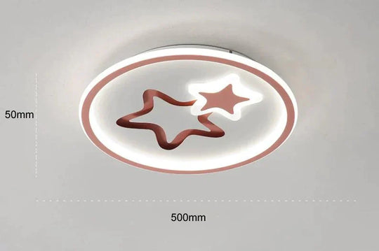 Creative Blue Star Children’s Room Ceiling Lamp Pink - 50Cm White Light