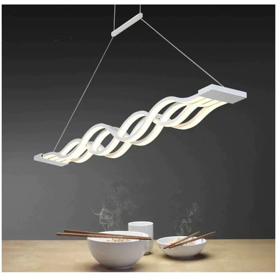 White Led Pendant Light For Living Room Dining Kitchen Hanging Lamp 120Cm 100Cm Cool White No