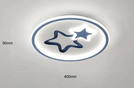 Creative Blue Star Children’s Room Ceiling Lamp Blue - 40Cm White Light