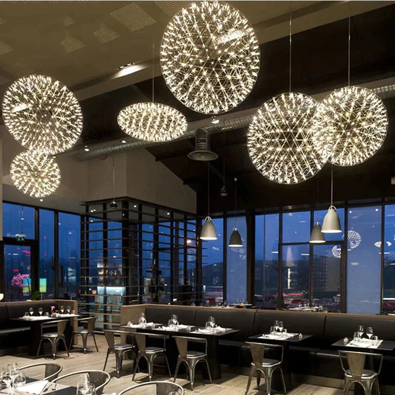 Industrial Loft Iron Ball Sparking Pendant Light Led G4 Modern Nordic Hanging Lamp For Living Room