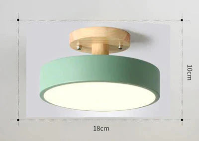 Ceiling Lamp Balcony Wood Round Lighting