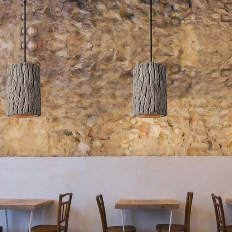 Retro Loft Nordic Stump Style Cement Pendant Lights Modern Led E27 Cord Lamp For Restaurant Living