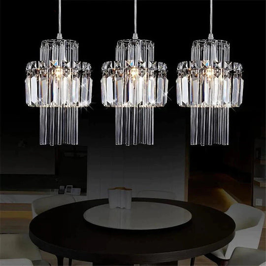 Creative Crystal Led Chandelier Pendant Lamp E14 Industrial Lustre Lamps For Kitchen Decorative