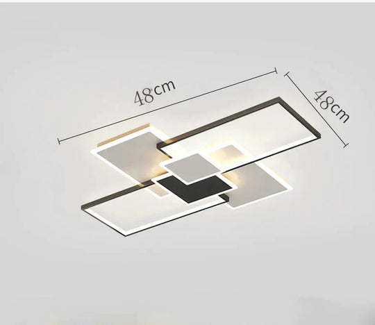 Rectangular Living Room Ceiling Lamp Nordic Simple Personality Bedroom Creative Modern Restaurant