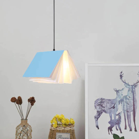 Macaroon Creative Personality Art Study Restaurant Chandelier Book Bookstore Library Bar Lamp Blue