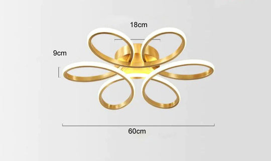 Nordic Fancy Bedroom Copper Ceiling Lamp Stepless Dimming