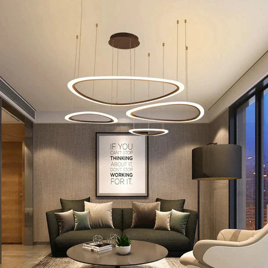 Nordic Led Pendant Lights Art Rings Hanging Lamp For Kitchen Living Room Bedroom Cafe Bar Stair