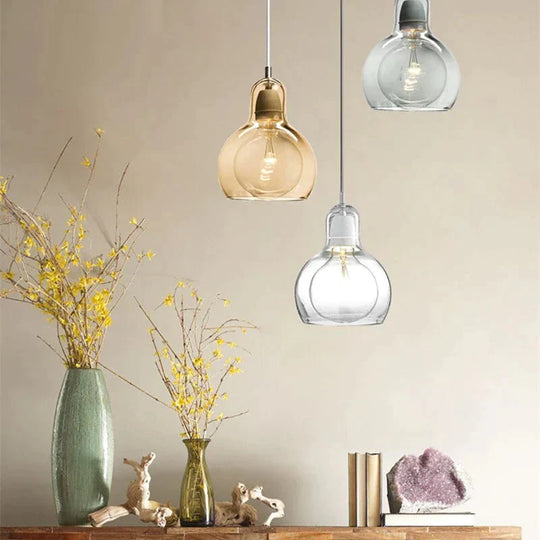 Modern Loft Cord Pendant Lights Clear Glass Lampshade Celling With E27 Retro Edison Bulb Indoor