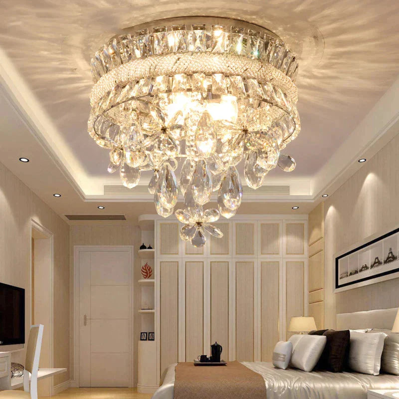 New Creative Led Crystal Pendant Lights Round Dining Room Lamp Modern Indoor Lighting For Living