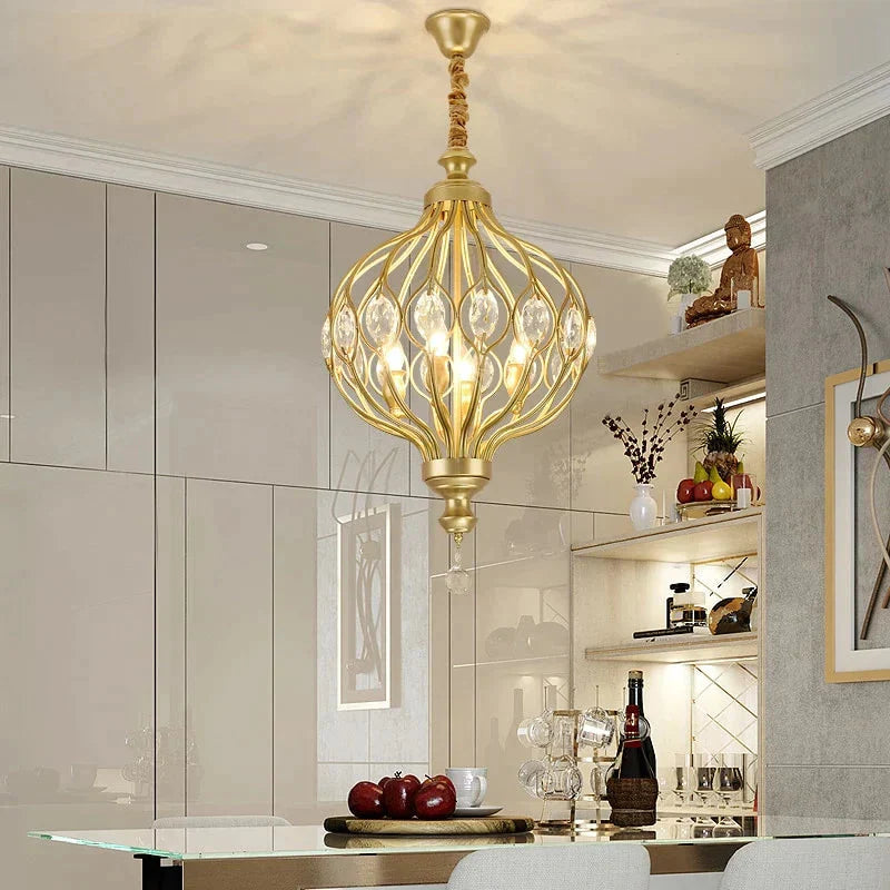 Nordic Crystal Pendant Lights Black Dining Table Lamp Hanging Light For Kitchen Living Room Bedroom