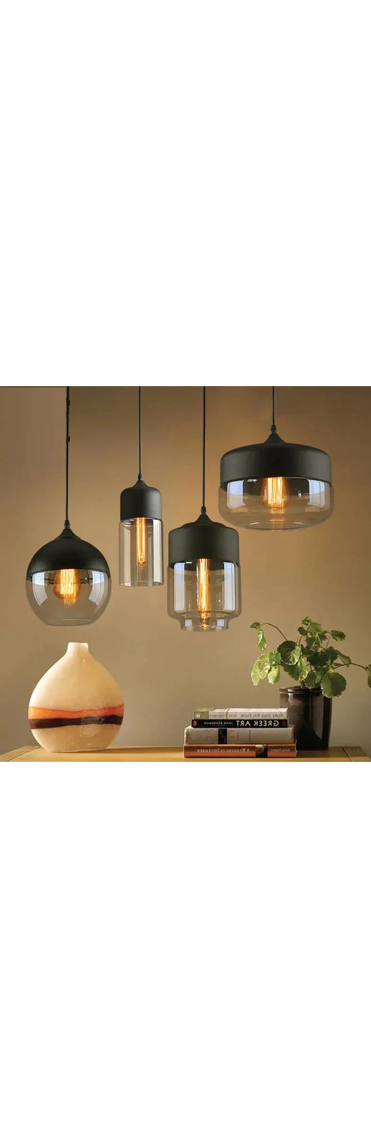 Nordic Modern Loft Hanging Glass Pendant Lamp Fixtures E27 E26 Led Lights For Kitchen Restaurant