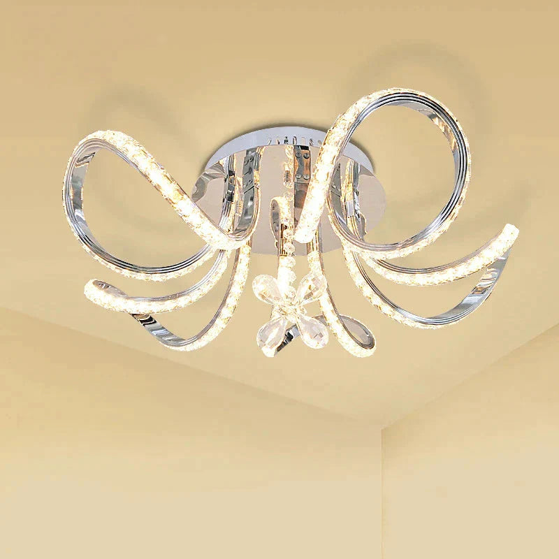 New Led Pendant Lights Fixture Flowers Crystal Decor Plafonnierled Living Room Bedroom Modern Home