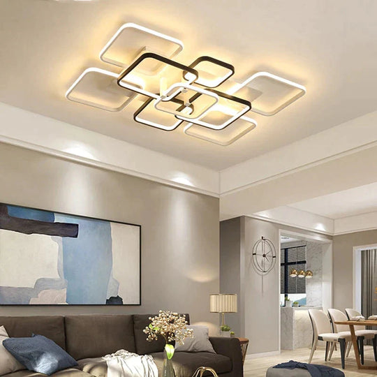 Black White Color Modern Led Ceiling Lights Creative For Living Room Dimmable Dome Lamp Fixture