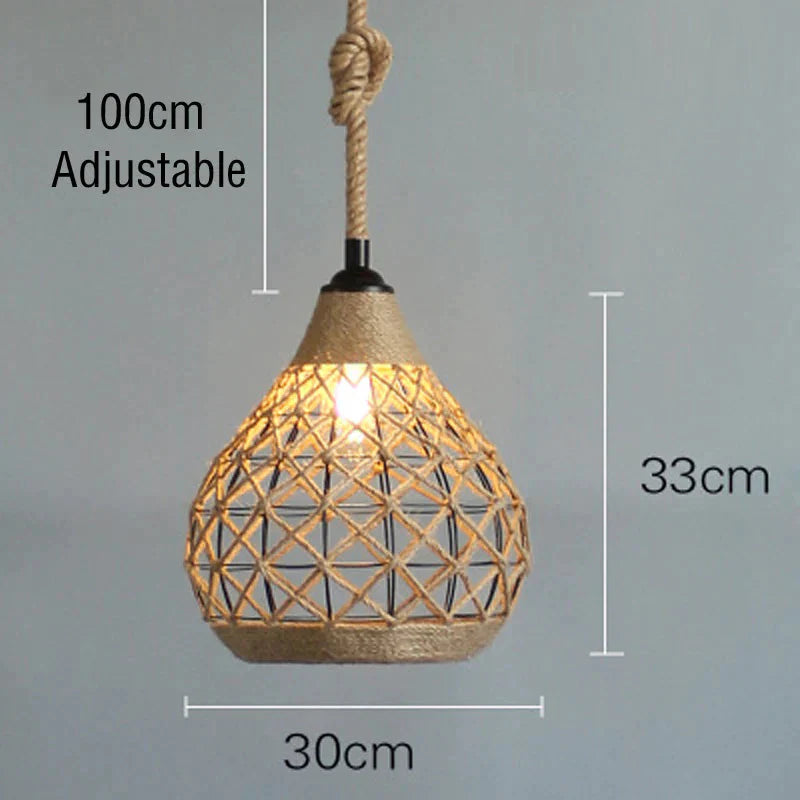 Vintage Hemp Rope Woven Chandelier Pendant