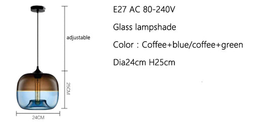 Modern Nordic Art Deco Colorful Hanging Glass Pendant Lamp Lights Fixtures E27 Led For Kitchen