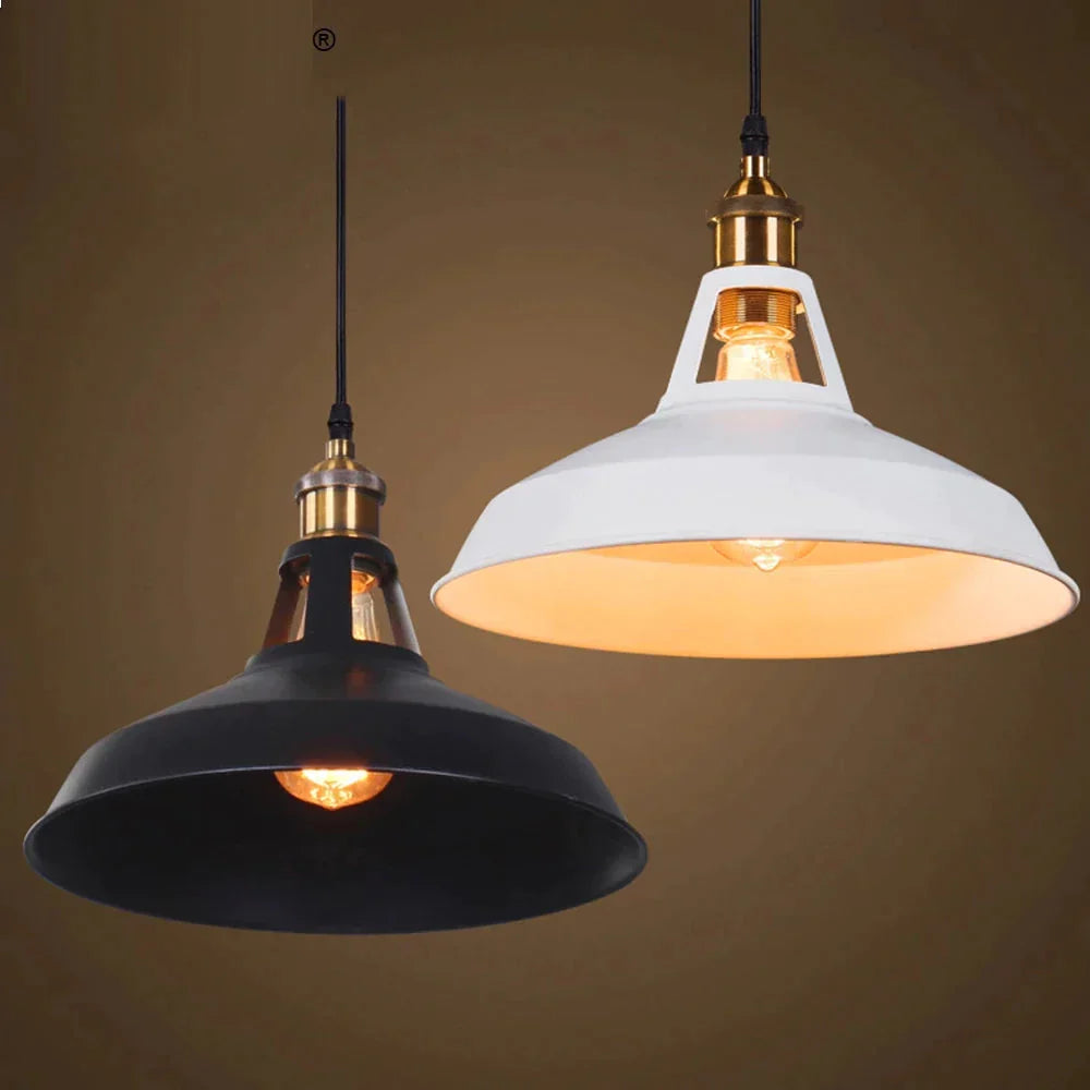 Vintage E27 Pendant Lights Lampshade Retro Lamp Industrial Edison Light Bulb Hanging Loft Home Decor
