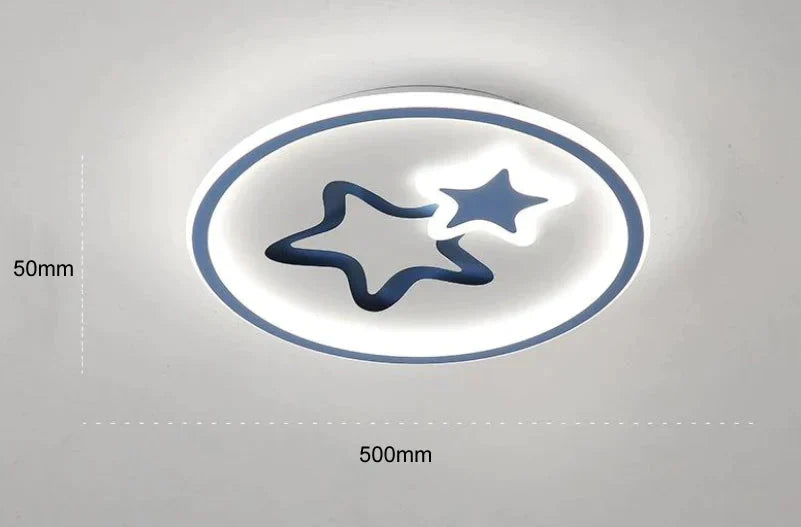 Creative Blue Star Children’s Room Ceiling Lamp Blue - 50Cm White Light