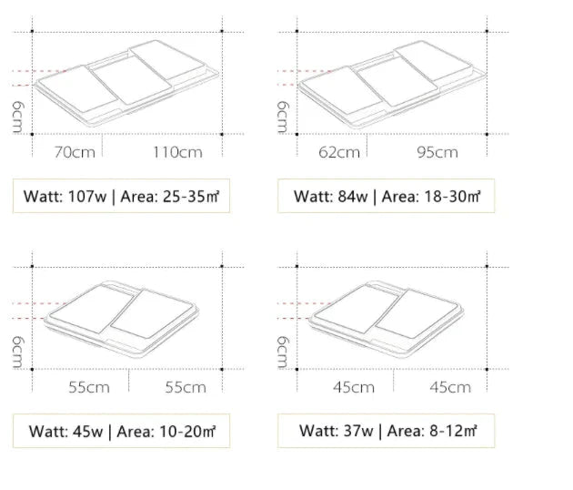 Modern Ceiling Lights Remote Dimmable Led Lamp Fixture For Dining Living Room Bedroom Kitchen Home