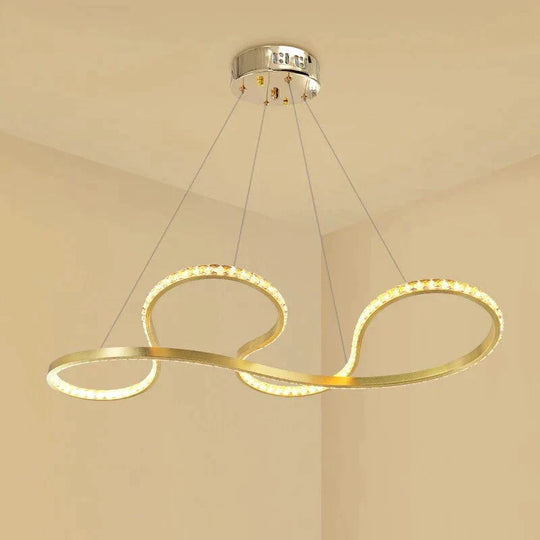 New Design Led Crystal Pendant Lights Gold Lustre Moderno For Living Room Dining Cristal Ceiling