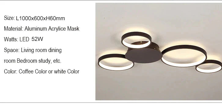 Coffee Or White Finish Modern Led Ceiling Lights For Living Room Master Bedroom Home Deco Lamp