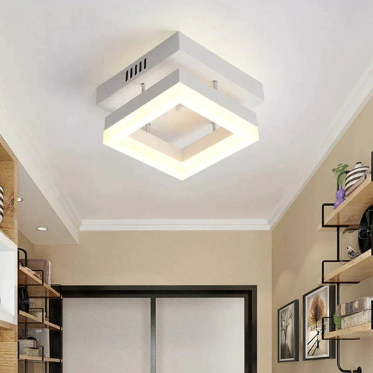 Ceiling Light Modern Led Corridor Lamp For Bathroom Living Room Round Square Iron Lighting