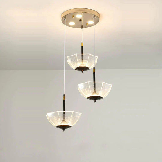 Dining Room Chandelier Three Simple Modern Nordic Creative Table Lamp A - Warm Light Pendant