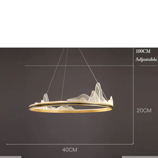 Nordic Personality Living Room Bedroom Chandelier Creative Hotel Lamps Golden / Dia 40 White Light