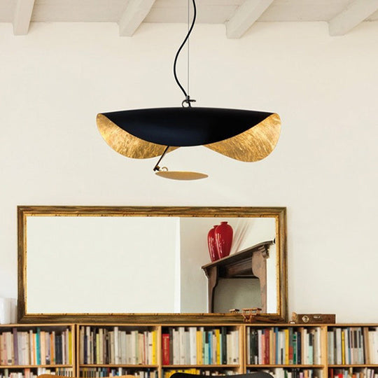 Alphecca - Twist Metal Twisting Hanging Light Fixture Modernism 1 Pendant Lamp In Black And Gold