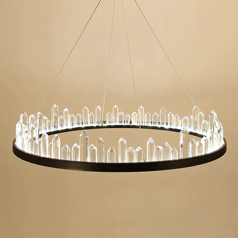 Crystal Round/Rectangle Chandelier Pendant Light