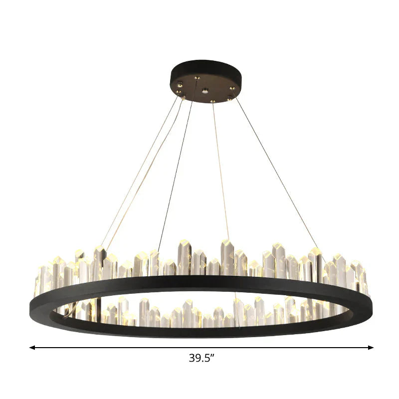 Crystal Round/Rectangle Chandelier Pendant Light