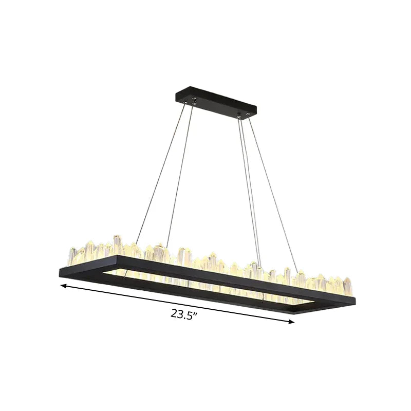 Crystal Round/Rectangle Chandelier Pendant Light
