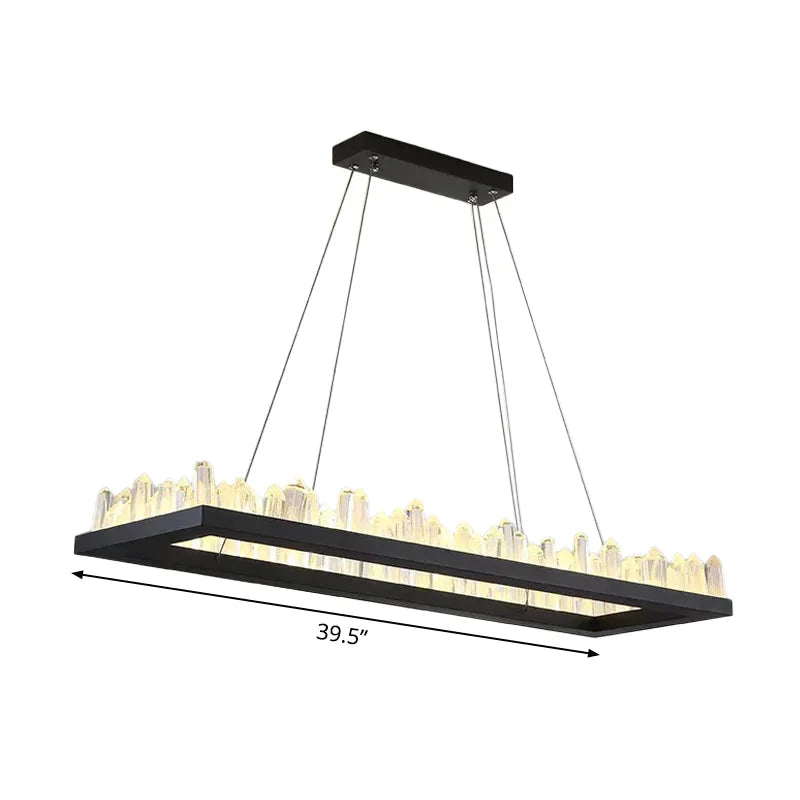 Crystal Round/Rectangle Chandelier Pendant Light