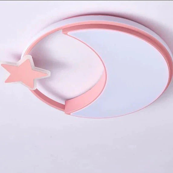 Children’s Room Lamp Bedroom Simple Modern Ceiling Nordic Cartoon Creative Star Moon D / White