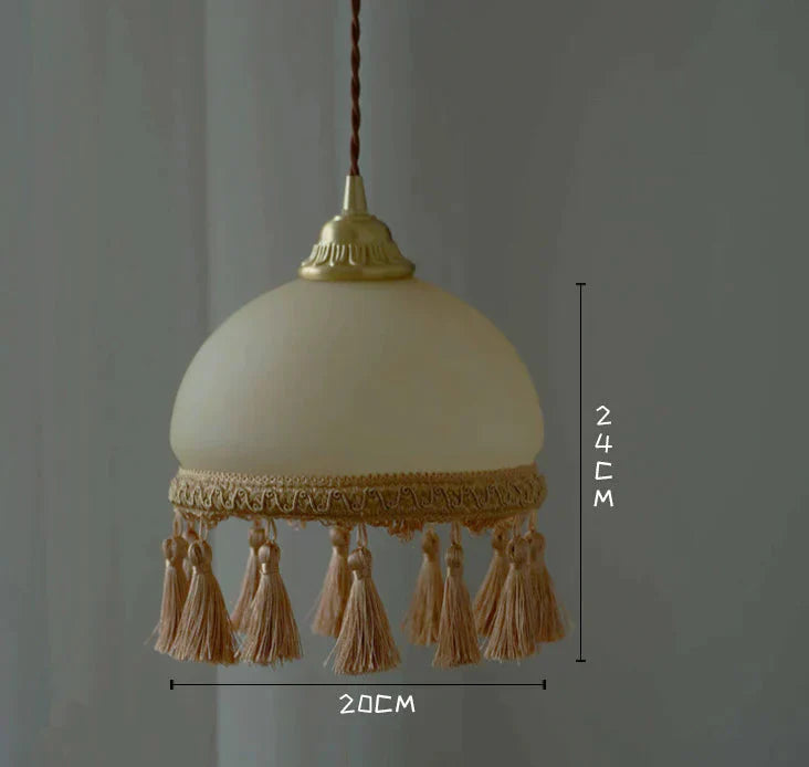 Copper Tassel Chandelier Pastoral Room Bedroom Bedside Lamp Bar Aisle Coppery / C Pendant