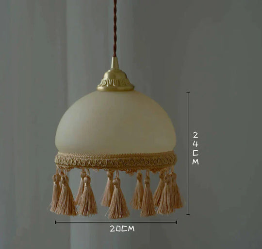 Copper Tassel Chandelier Pastoral Room Bedroom Bedside Lamp Bar Aisle Coppery / C Pendant
