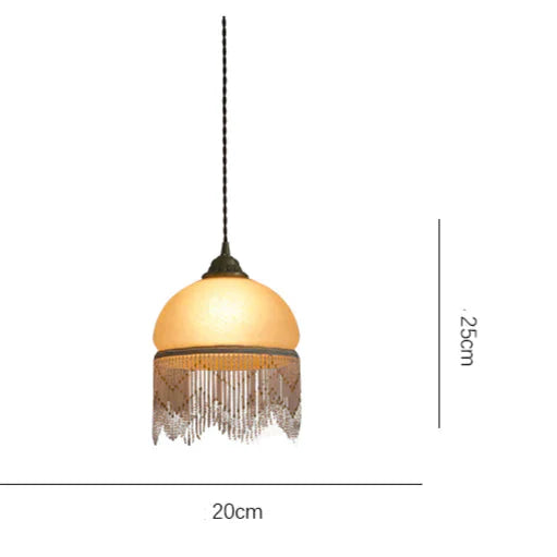Copper Tassel Chandelier Pastoral Room Bedroom Bedside Lamp Bar Aisle Coppery / E Pendant