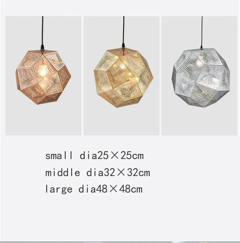 Simple Light And Shadow Faceted Ball Chandelier Creative Metal Restaurant Coffee Shop Bar Club
