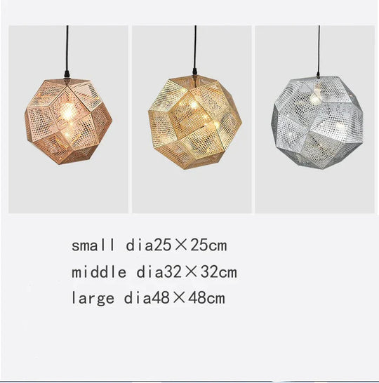 Simple Light And Shadow Faceted Ball Chandelier Creative Metal Restaurant Coffee Shop Bar Club